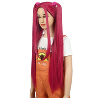 Girls Long Pink Double Ponytail Anime Cosplay Wig Heat-Resistant â Pink