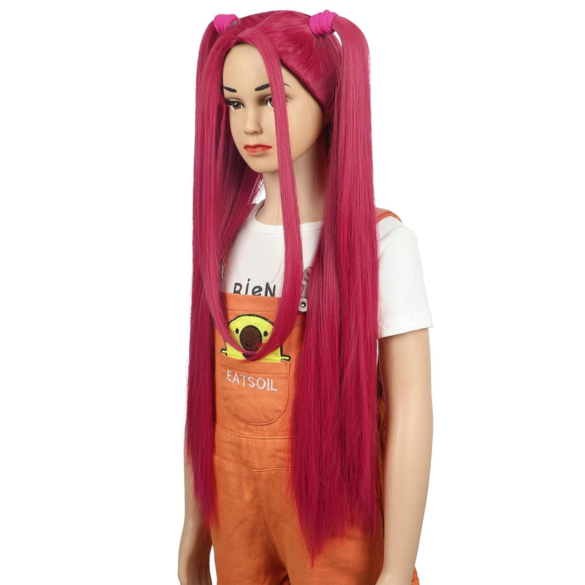Girls Long Pink Double Ponytail Anime Cosplay Wig Heat-Resistant â Pink