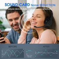 Venker LCL Headsets with Microphone, USB Headset 3m Length Noise Cancelling Headset Stereo Headphones for PC, Laptop USB/3.5mm, Multi-Use USB Headset for Meeting, Daily Using etc