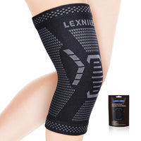 Knee Support Compression Sleeve for Injury & Sports Black XL