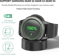 Charging Dock for Samsung Galaxy Watch 46mm 42mm, Upgraded Replacement Charger Cradle with USB Cable Black for Galaxy Watch SM-R800/R810/R815