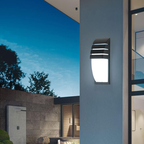 Outdoor Wall Light 12W Waterproof Aluminium Sconce 6500K Cool White â Black