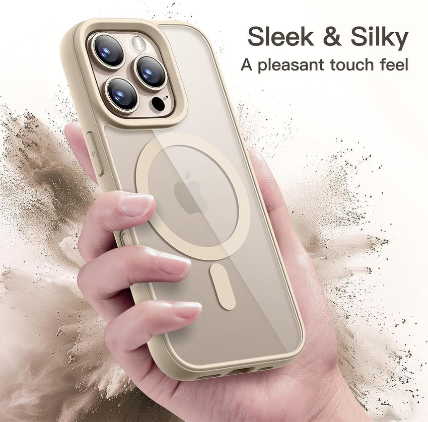 JETech Magnetic Case for iPhone 16 Pro Max, Desert Titanium