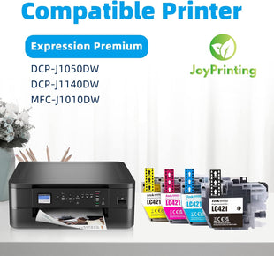 JoyPrinting LC-421 Ink Cartridges for Brother LC421 LC-421 Ink Cartridges Multipack for Brother DCP-J1050DW MFC-J1010DW DCP-J1140DW (1 Black,1 Cyan,1 Magenta,1 Yellow, 4-Pack)