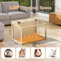 Wooden Hamster Cage Large Chewproof Openable Top Acrylic Panels Solid Build â 60 x 40 x 40 cm