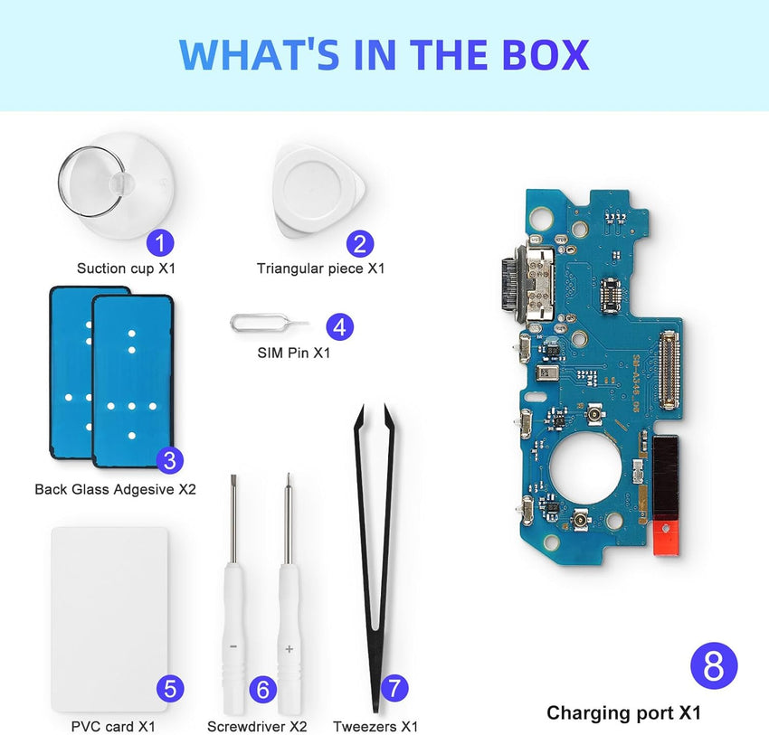 Eonpam Charging Port Replacement for Samsung Galaxy A34 Charger Port Microphone Headphone Jack with Repair Kit