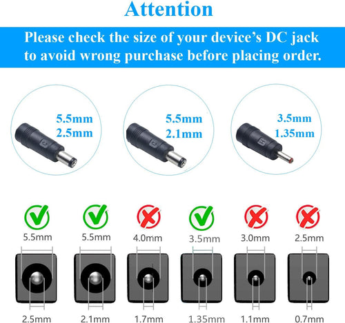 Security-01 AC to DC 24V 1.5A Power Supply, Plug UK 5.5mm x 2.1mm with Selectable 5.5mm x 2.5mm, 3.5mm x 1.35mm Connector Tips
