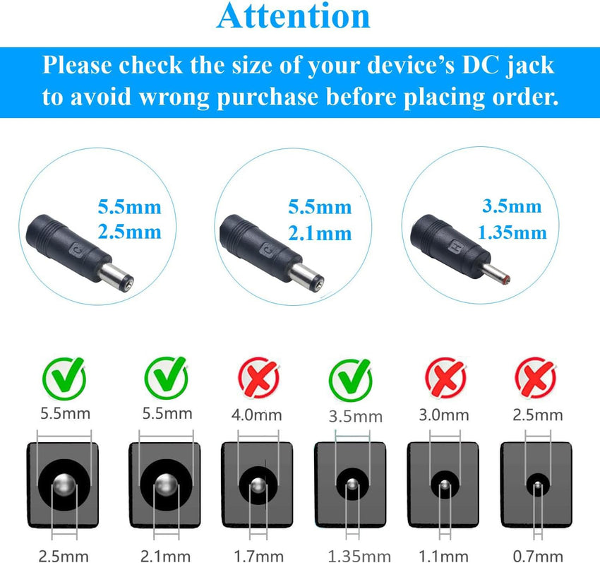 Security-01 AC to DC 24V 1.5A Power Supply, Plug UK 5.5mm x 2.1mm with Selectable 5.5mm x 2.5mm, 3.5mm x 1.35mm Connector Tips