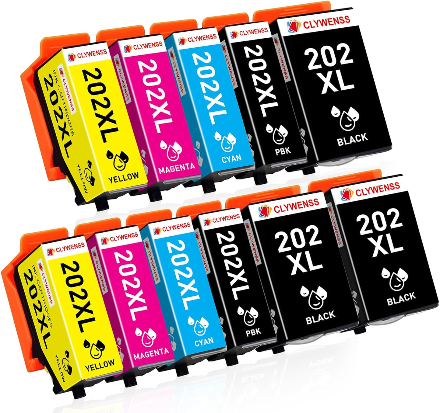 11-Pack 202XL Ink Cartridge Compatible with Epson 202 XL 202XL Multipack for Expression Premium XP6100 XP6105 XP-6100 XP-6105 XP-6000 XP-6005 XP6000 XP6005 Printer Ink (3BK, 2PBK, 2C, 2M, 2Y)