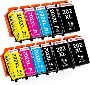 11-Pack 202XL Ink Cartridge Compatible with Epson 202 XL 202XL Multipack for Expression Premium XP6100 XP6105 XP-6100 XP-6105 XP-6000 XP-6005 XP6000 XP6005 Printer Ink (3BK, 2PBK, 2C, 2M, 2Y)