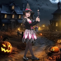 GEMVIE Halloween Witch Costume for Kids â Dress, Hat, Wand, Candy Bag
