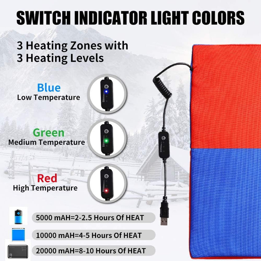 Electric Heated Seat Cushion with 3 Heat Settings for Camping & Outdoor Events Ã¢ÂÂ Black
