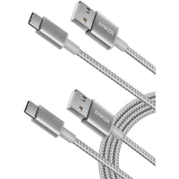 Anker USB C Charger Cable, 2-Pack 3 ft (0.9 m) USB to USB C Cable, USB A to USB C Braided Phone Charger Cable for iPhone 17/16/15, iPad Pro, Samsung Galaxy, MacBook Pro,and More(Silver