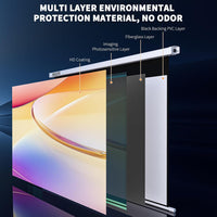 WASJOYE 120"Motorized Projector Screen Electric Diagonal Automatic Projection 4:3 8K HD Movies Screen for Home Theater Cinema Office Video Game Indoor W/Remote Control and Wall/Ceiling Mount