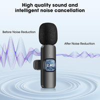 HMKCH Wireless Lavalier Microphone for iPhone - iPad, Android Phone,Computer, Mini Lapel Mic with Noise Reduction and crystal sound for Video Recording, Vlogging, TikTok, YouTube