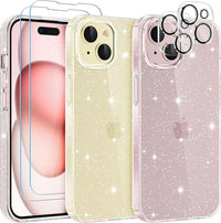 YIRSUR Glitter Clear Case Compatible with iPhone 15 Plus, Soft TPU Bumper Anti-Scratch Shockproof Transparent Sparkly for iPhone 15 Plus