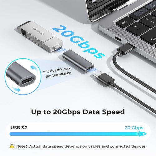 Basesailor USB C Female to Female Adapter 3Pack,100W PD USBC Coupler 3.2 | Type C Extender,20Gbps Double Female Connector with 4K/8K Video for Thunderbolt 4 3,iPad,MacBook,USBC Devices