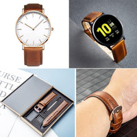 Spolife Leather Watch Straps for Men, Genuine Leather Watch Straps With Stainless Buckle,Quick Release Watch Strap, Replacement Watchbands 16mm 18mm 19mm 20mm 22mm(Watch Strap Pins,Watch Strap Tool)