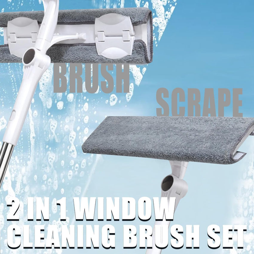 Telescopic Window Squeegee & Cleaning Pole 2-in-1 Silicone 3.8m