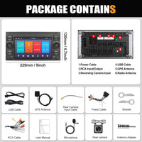 CAMECHO 2G+64G Android 13 Car Stereo for Ford Fiesta Focus Kuga Transit Connect Mondeo Smax with Wireless Carplay Android Auto 7" Touch Screen Bluetooth Car Radio with GPS WiFi FM RDS Reversing Camera