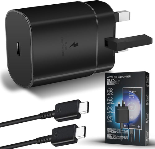 45W Super Fast Charger for Samsung with 6.6ft 5A Type-C Cable, USB C Plug for Galaxy S24 Ultra/S24+/S24/S23 Ultra/S23/S22/S21/A15,A55,Z Fold 6,Z Flip 6,Tab S9,Google Pixel 9,PPS Fast Charger Usb C 5A