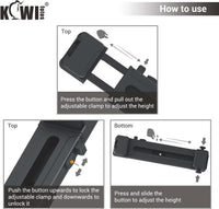KIWIFOTOS Smartphone Stand with Adjustable Clamp, iPad Holder with 1/4-20â Screw & Cold Sho Tablet Stand Compatiable with iPhone 17 16 15 14 13 12 11 & iPad Air iPad Pro iPad Mini