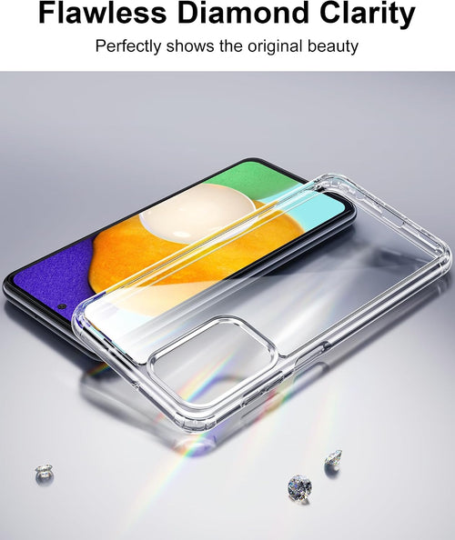 HOOMIL Case for Samsung Galaxy A52 5G/A52 4G/A52s 5G, Non-Yellowing, Drop Protection, Anti-Scratch Transparent Hard Back Phone Cover - Crystal Clear