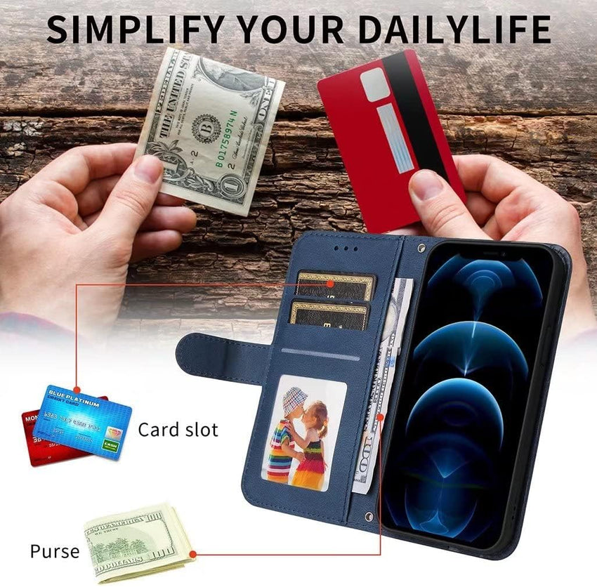 SEAHAI Case for Sony Xperia 10 VI Leather PU Wallet Folio Stand Cover, Ultra-thin Shockproof Case Kickstand with Credit Card Slots TPU Shell Magnetic Close - Blue