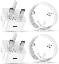 2pack for iPhone Charger Fast Charge, USB C Charger Plug Adapter and 2M Fast Charge Lead Phone Charging for Apple iPhone 14/13/12/11/Pro Max/XS/XR/X/SE/8/7/6 Plus, for ipad (white)