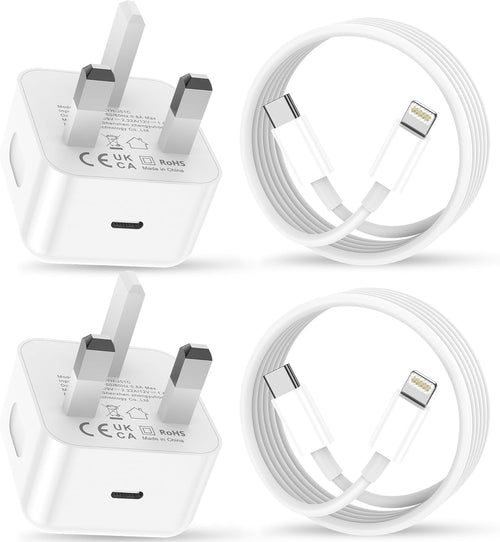 2pack for iPhone Charger Fast Charge, USB C Charger Plug Adapter and 2M Fast Charge Lead Phone Charging for Apple iPhone 14/13/12/11/Pro Max/XS/XR/X/SE/8/7/6 Plus, for ipad (white)