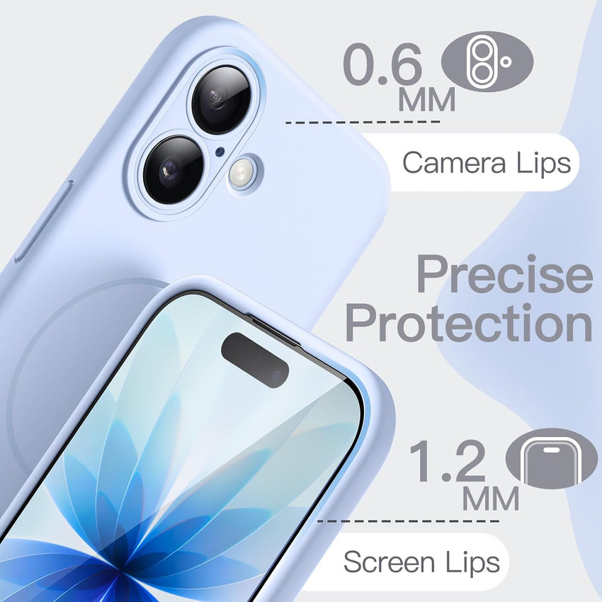 JETech Magnetic Silicone Case for iPhone 17 6.3-Inch, Compatible with MagSafe, Silky Soft Touch, Shock Absorbing Phone Cover with Camera Lens Protection (Blue)