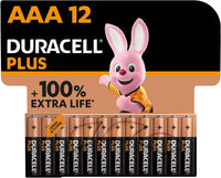 Duracell Plus AAA Alkaline Batteries (Pack of 12), 1.5V, LR03 MN2400