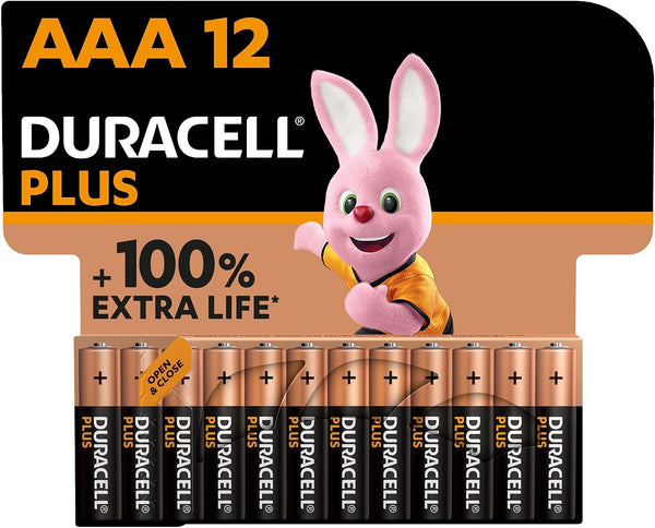 Duracell Plus AAA Alkaline Batteries (Pack of 12), 1.5V, LR03 MN2400