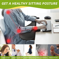 Giecy Desk Extender Tray,Foldable Arm Rest Elbow Wrist Rest Support Clamp on Desk,Computer Keyboard Tray Table Extension for Working,Studying and Gaming(Black)