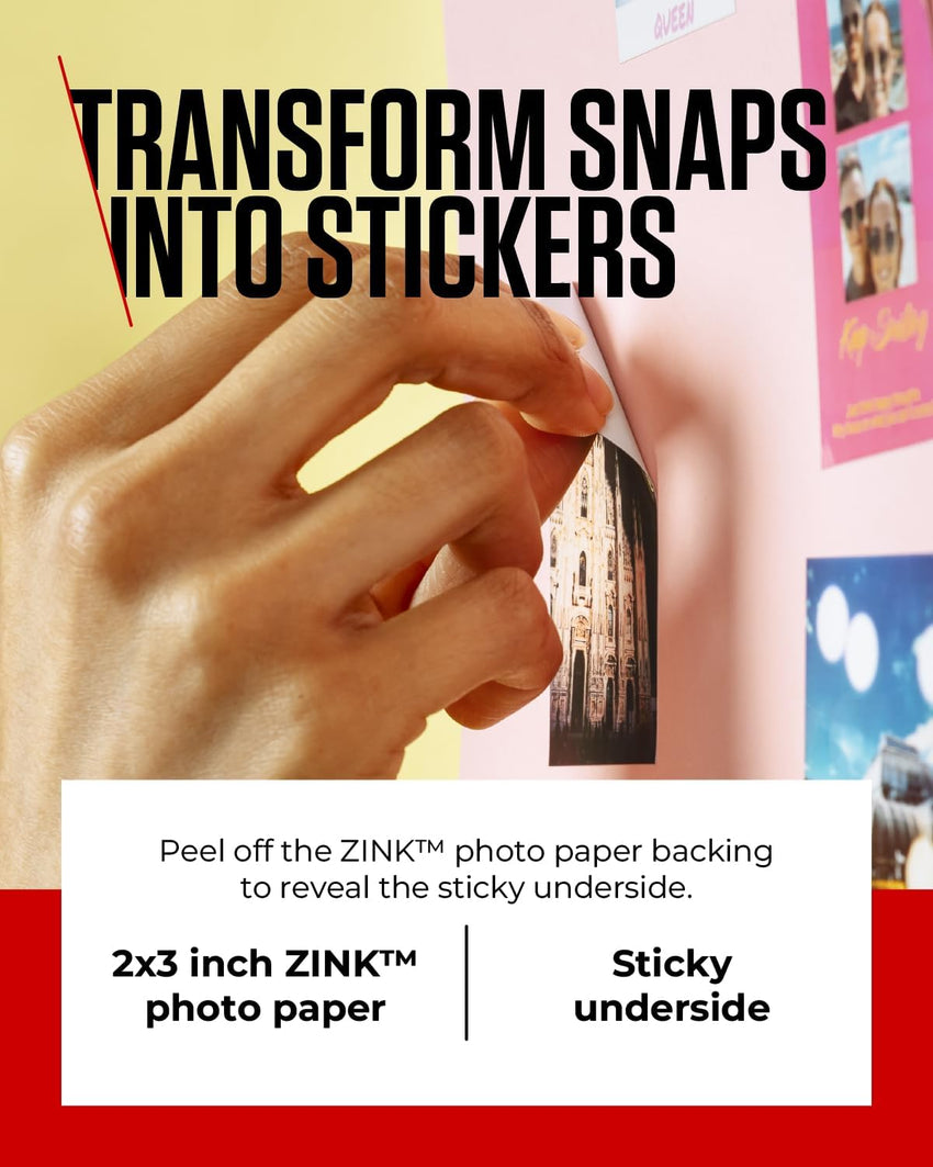 Canon ZinkTM Photo Paper - Sticky-Backed 2x3" Photo Paper (90 x Sheets) - Print Phone Photos for Personalised Stickers