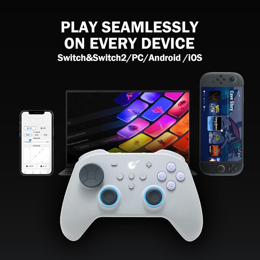 GuliKit TT Max Wireless Game Controller Bluetooth Hyperlink Wired Grey