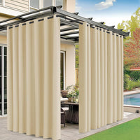 Outdoor Waterproof Patio Curtains Heavy Gazebo Grommet Top â Charcoal 150x108in