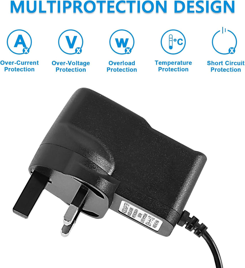 Guitar Pedal Power Supply, 9V DC 1A 6.6ft Guitar Effects Power Adapter, Center Tip Negative Sleeve Positive, Noise Reduction