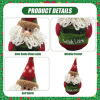 Santa Claus Plush Decorations Gift Pouch â Holiday Elf Toy Bag