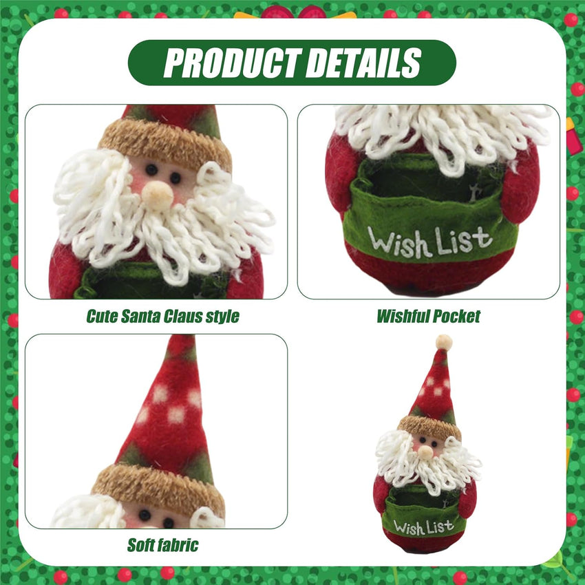 Santa Claus Plush Decorations Gift Pouch â Holiday Elf Toy Bag