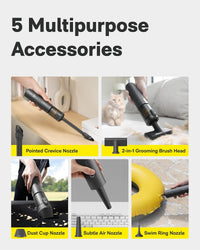 HOTO Handheld Car Vacuum Cleaner Cordless, READ DESC 4-in-1 Portable Mini Vacuum with 20000Pa Strong Suction, Electric Compressed Air Duster Blower for Car, Desk, Computer, Keyboard, Home, Office Cleaning