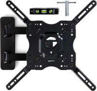 Amazon Basics TV Wall Bracket READ DESC 26-55 inch(66cm-140cm) TVs, Swivels Tilts TV Wall Mount for Flat & Curved TV, VESA 100x100mm to 400x400mm, holds up to 36kg, Black