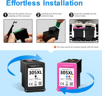 305XL Ink Cartridges Black and Colour Replacement for HP 305 Ink Cartridge, Printer Ink 305 Compatible with HP Envy 6000 6020e 6032e, DeskJet 2700 2700e 2710e 2722e 2800e 2810e 2820e (2 Pack)