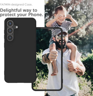 YATWIN Silicone Case for Samsung Galaxy S25, Soft-Touch, Shockproof, DustProof, Antiskid Phone Cover for Samsung Galaxy S25 - Black