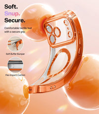 Meifigno Designed for iPhone 17 Pro Max Case 6.9", [Glitter Card & Wrist Strap] [Compatible with MagSafe] [2X HD Screen Protectors] Surround Raised Lens Protection for 17 Pro Max Case, Orange