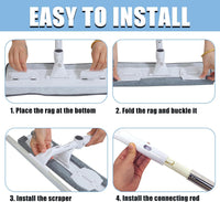 Telescopic Window Squeegee & Cleaning Pole 2-in-1 Silicone 3.8m