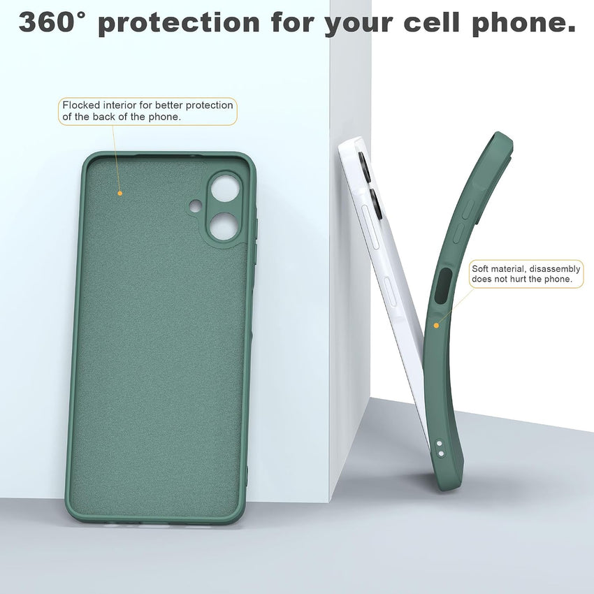 MIKULLE Case for Samsung Galaxy A06 4G Flexible Soft Silicone tpu Bumper Anti-Scratch Protective Shockproof Phone Cover (Dark Green)