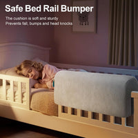 Toddler Bed Bumper Protector Soft Memory Foam â Grey 90cm