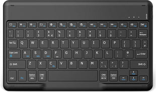 EasyAcc Bluetooth Keyboard, Ultra-Slim Wireless Keyboard UK Layout Quiet Portable Design with Built-in Rechargeable Battery for iOS, Mac, iPad, Windows and Android, Black