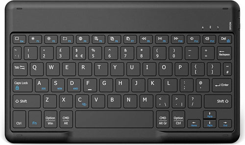 EasyAcc Bluetooth Keyboard, Ultra-Slim Wireless Keyboard UK Layout Quiet Portable Design with Built-in Rechargeable Battery for iOS, Mac, iPad, Windows and Android, Black
